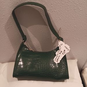 Crocodile pattern top handle bag